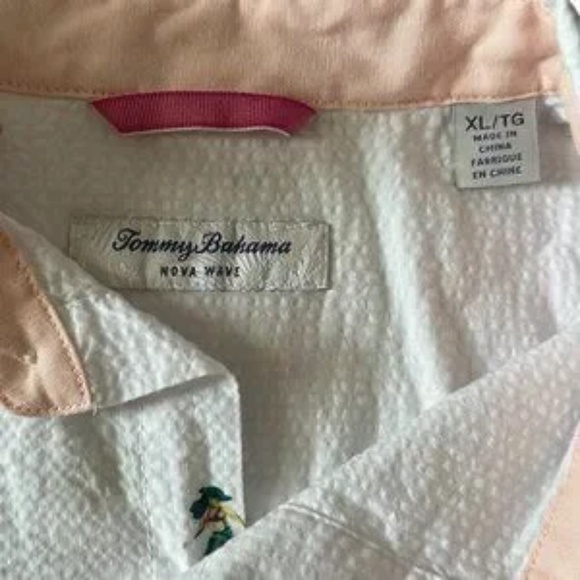 Tommy Bahama Nova Wave Flamingo Tango Seersucker Button Shirt Mens Size XL - Picture 3 of 6